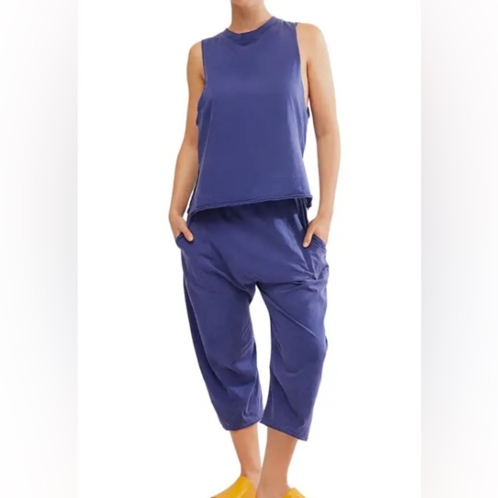 FP Movement by Free People Atlantic Blue Hotshot set Cropped pants and top